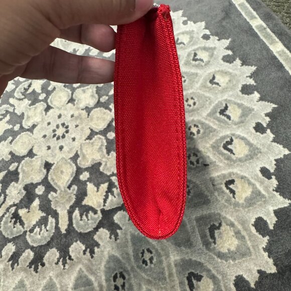 Christian Dior CD LOGO POUCH Makeup Cosmetic Bag Clutch Red NEW - Picture 3 of 9